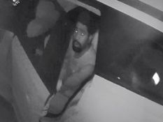 One of the men police would like to identify and speak to in relation to two unlawful entries in Alice Springs on Monday morning.