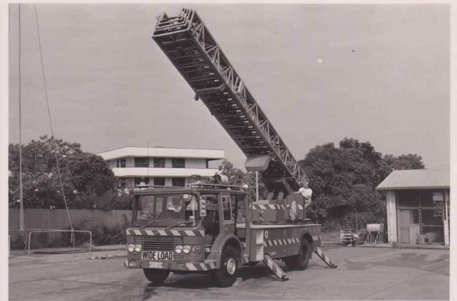 Turntable ladder at daly street fire station