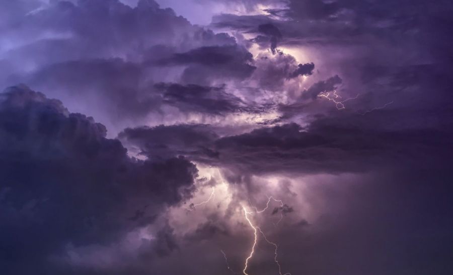 lightning strikes storm